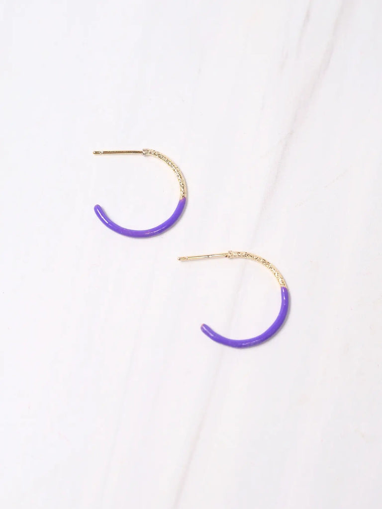 Dapper Dipped Hoop Earring Purple