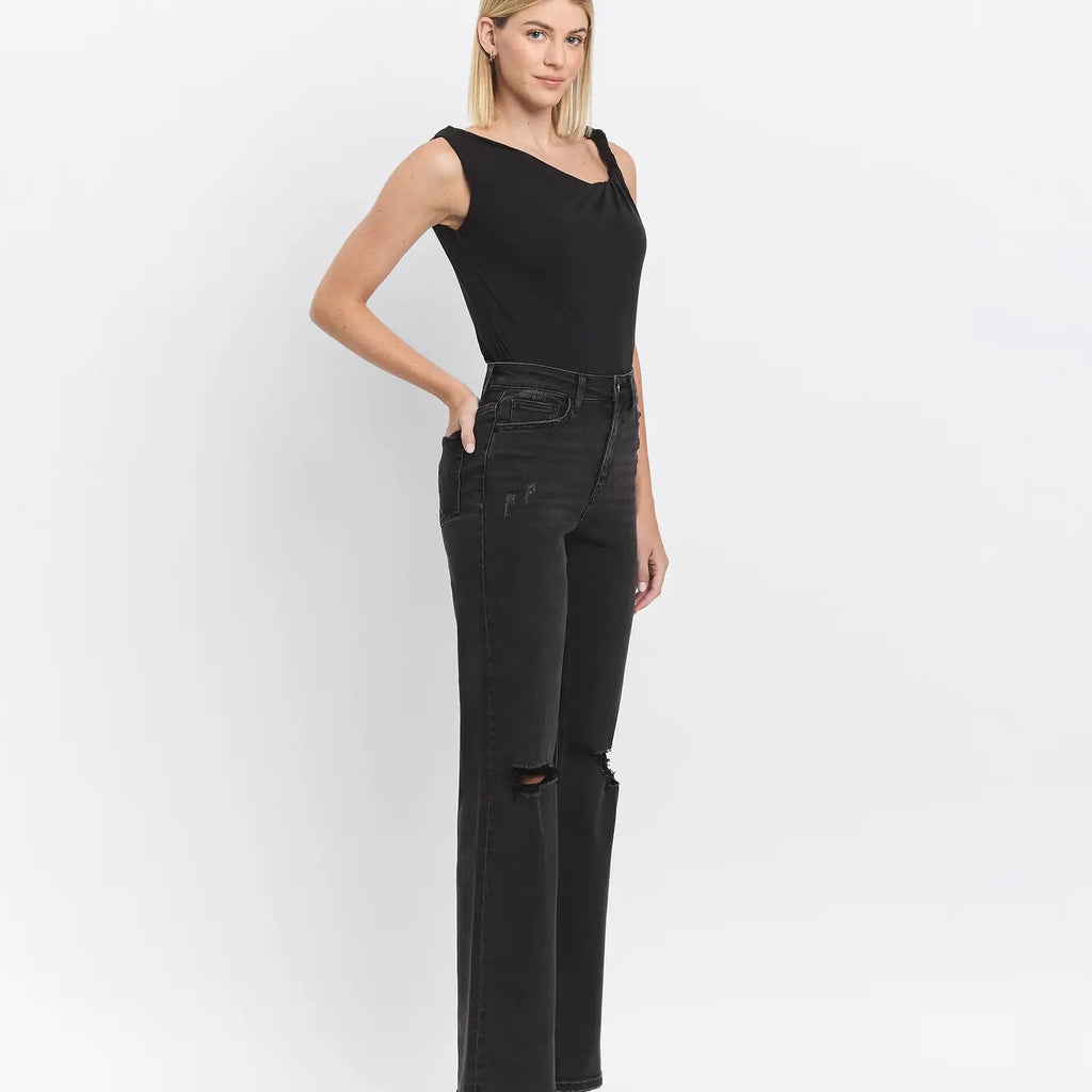 90's Vintage Super High Rise Flare Jeans