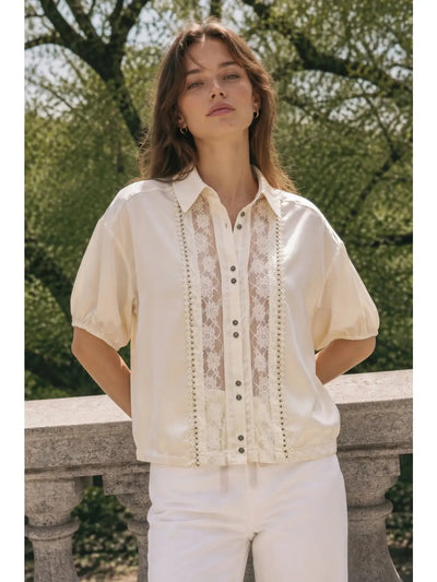 Lace Crepe Shirt