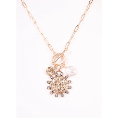 Kristanna Charm Toggle Necklace Gold