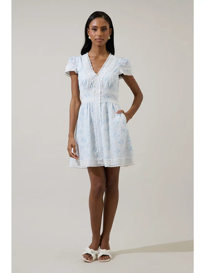 Karen Floral Lace Mini Dress