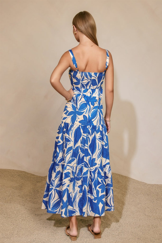 Mykonos Drawstring Tie Tiered Maxi Dress