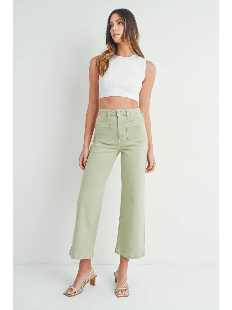 Patch Pocket Wide Leg in Sage