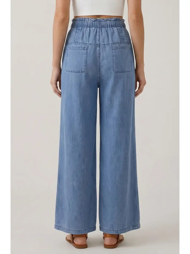 Paris Pleated Denim Pants