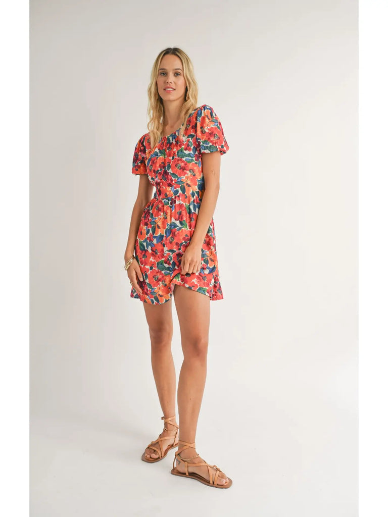 Confetti Puff Sleeve Mini Dress