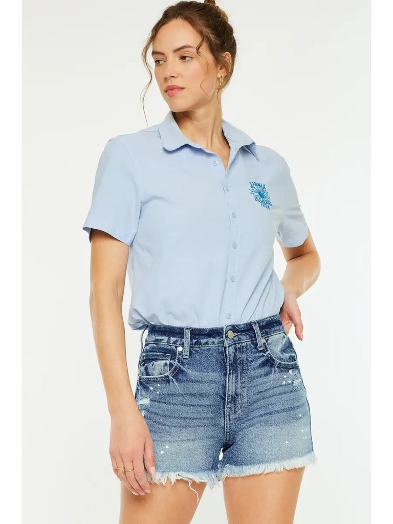 Amelia High Rise Denim Shorts