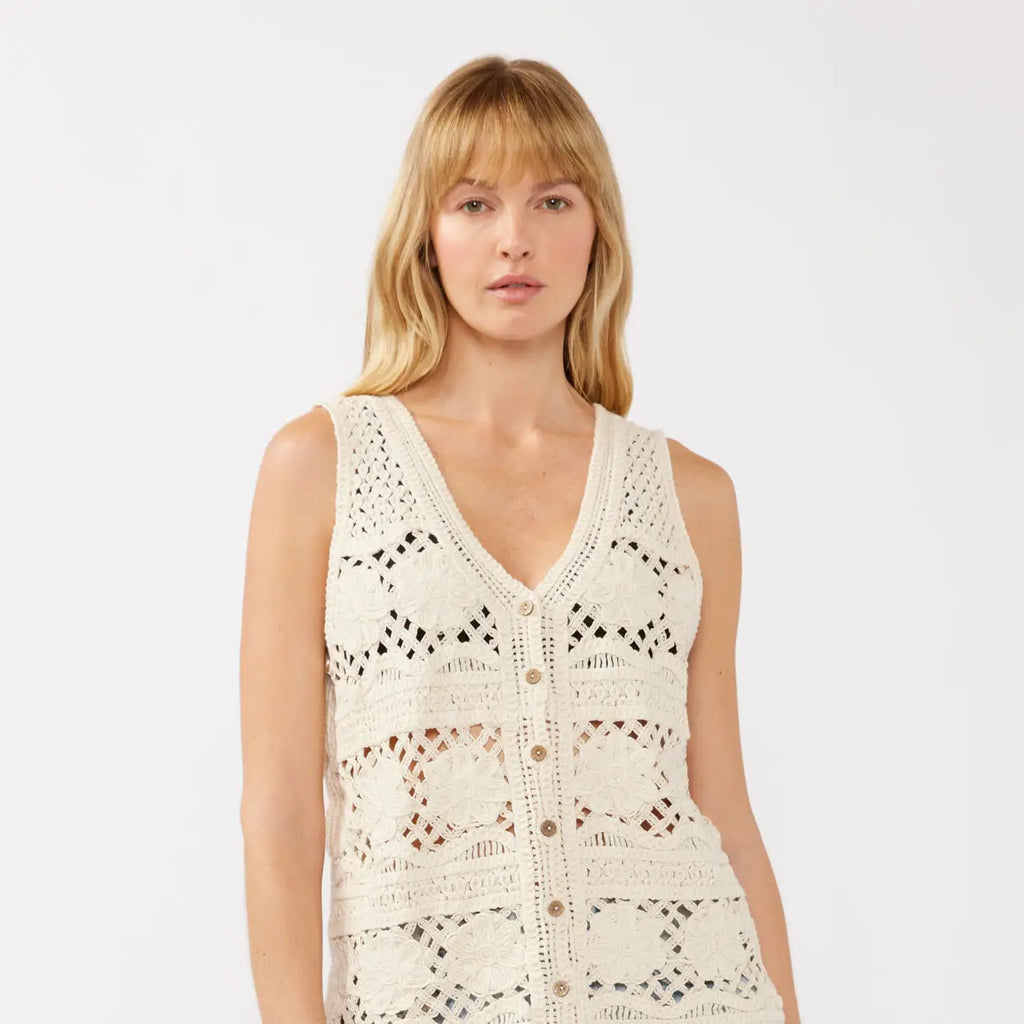 Claire Crochet Button Down