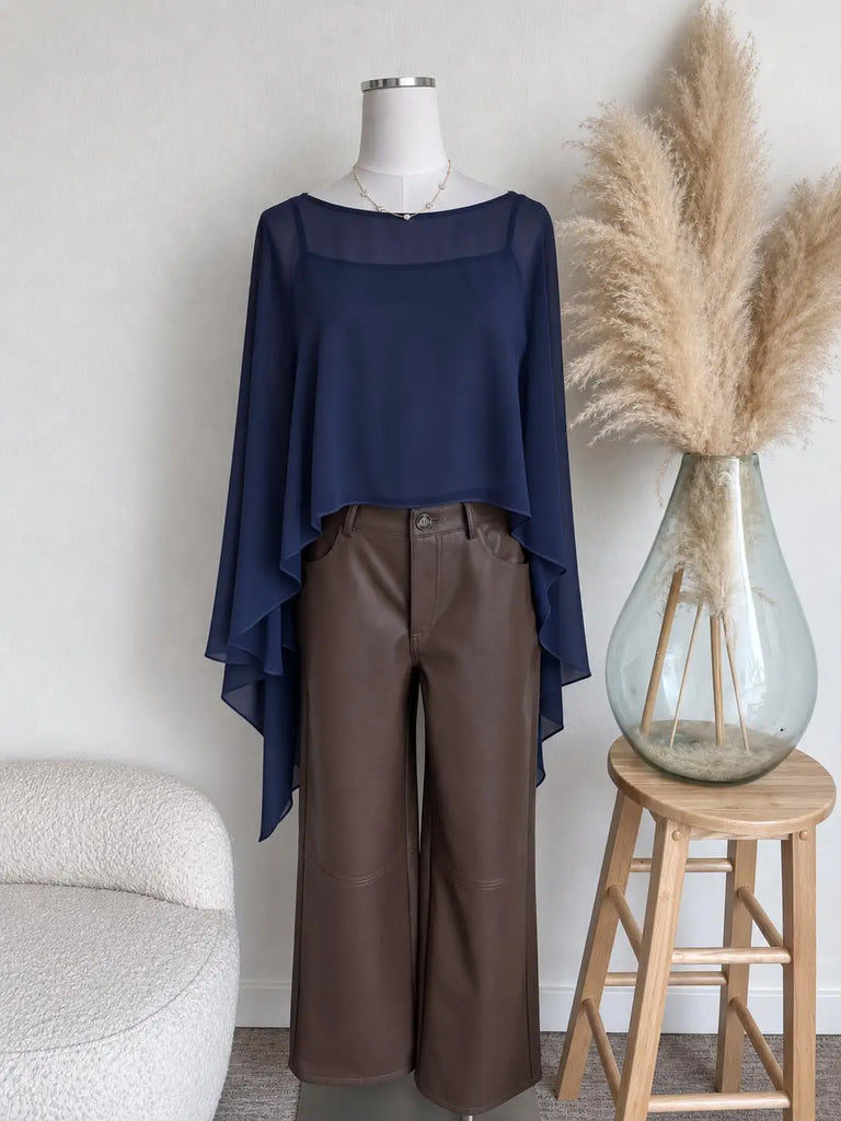 Chiffon Sheer Poncho and Cami Set