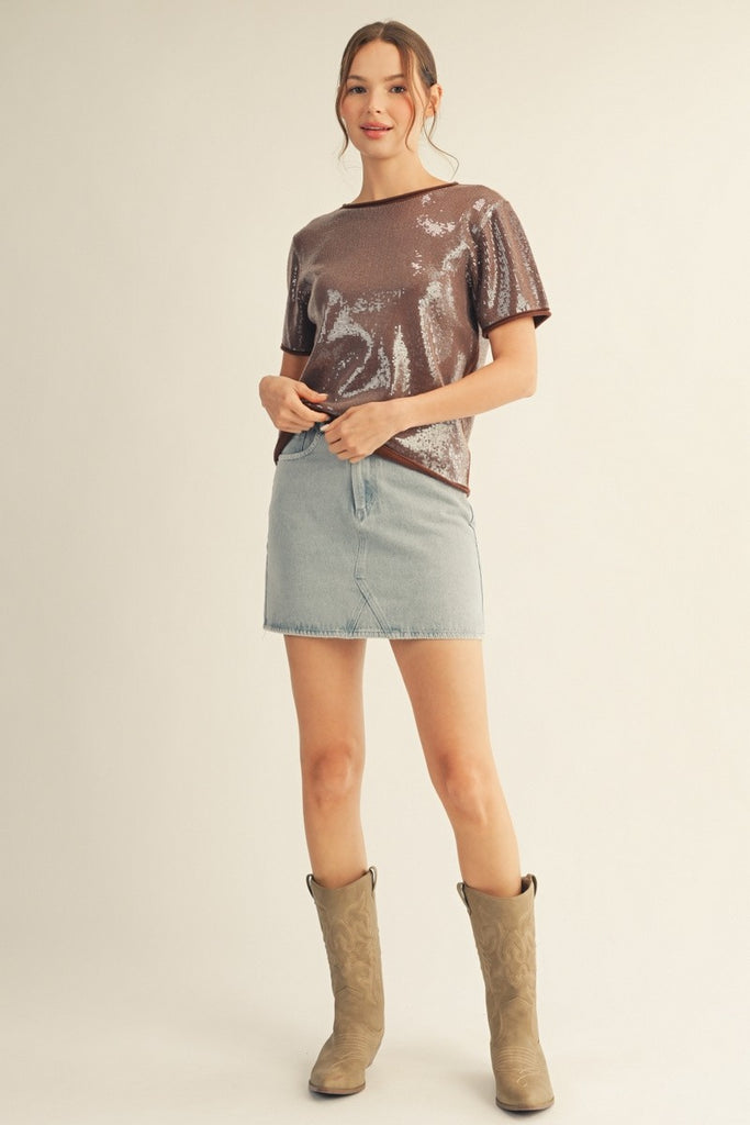 Casual Washed Denim Skirt