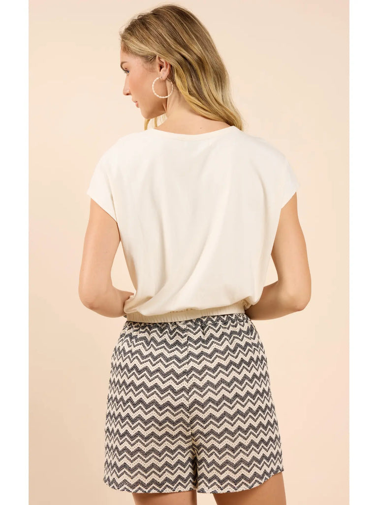 On My Mind Elastic Hem Knit Top