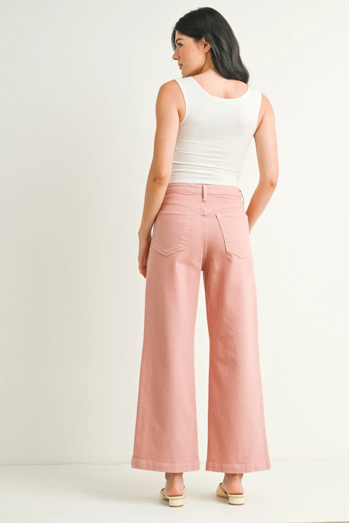 Patch Pocket Wide Leg in Dusty Coral