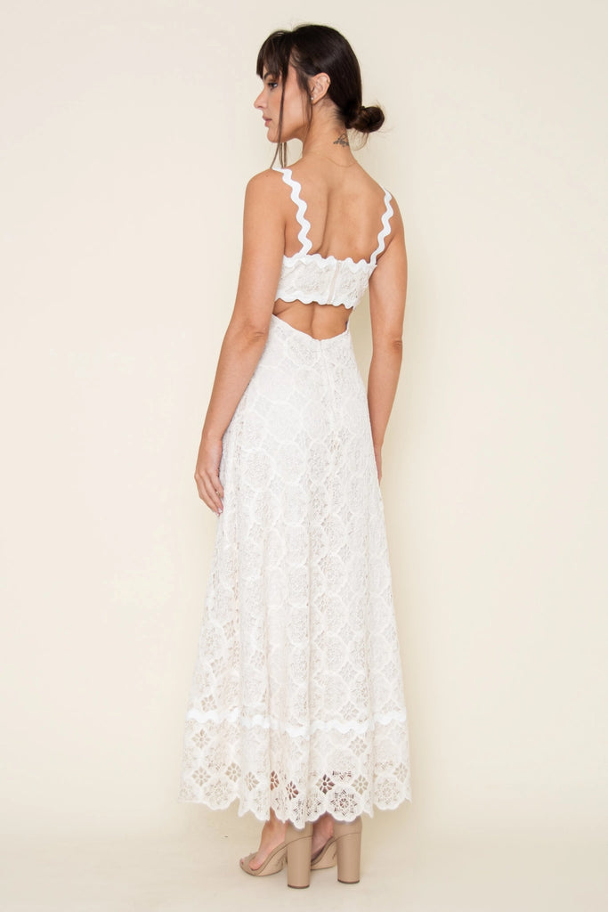 Wave Trim Maxi Dress