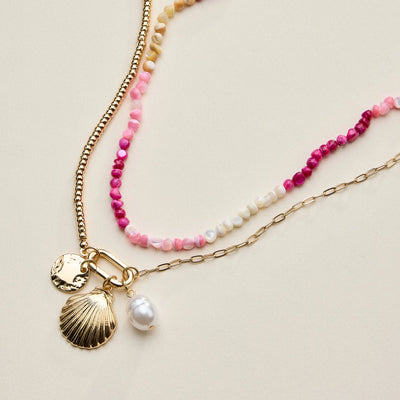 Shell Charms Chain & Beads Necklaces