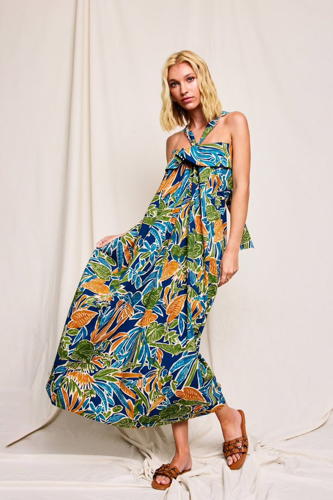 Havana Halter Neck Maxi Dress