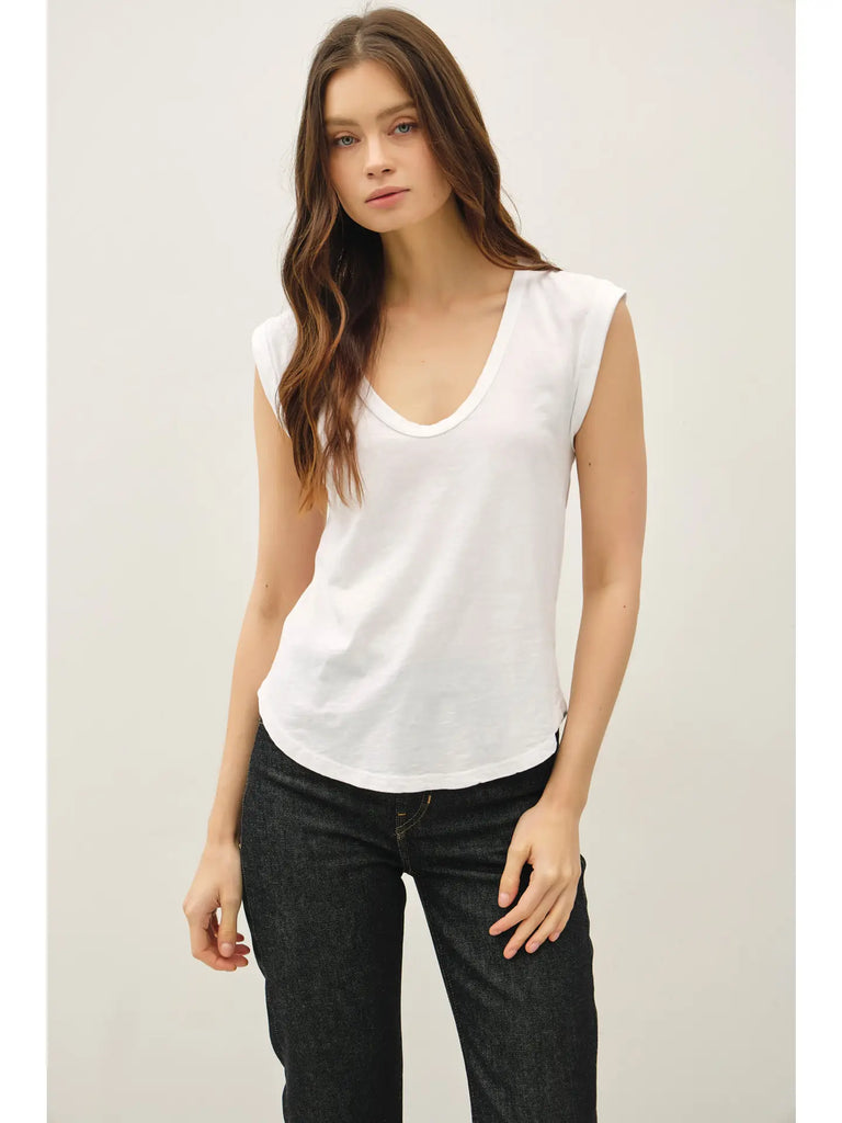 Cap Sleeve Garment Dyed Top