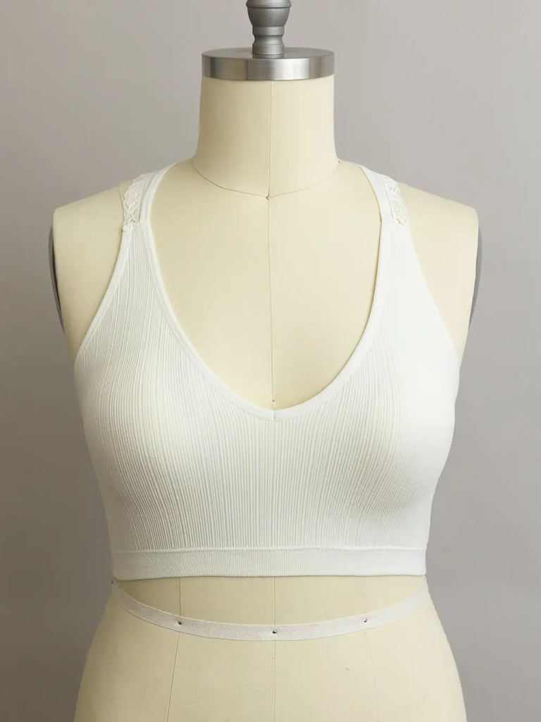 Seamless Front Lace Racerback Bralette