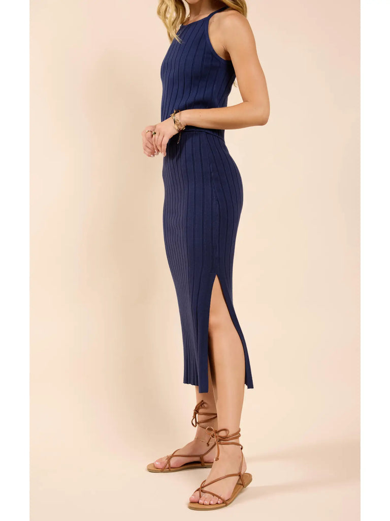 No Bad Days Ribbed Knit Midi Skirt