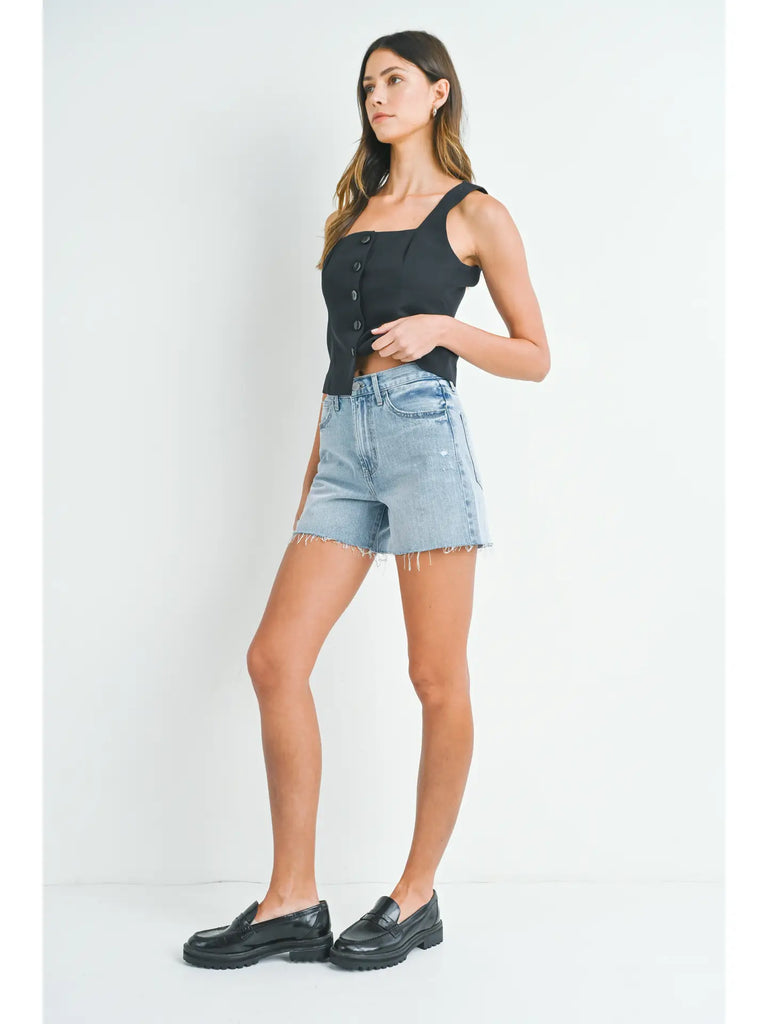 Longer Length Short Denim Short