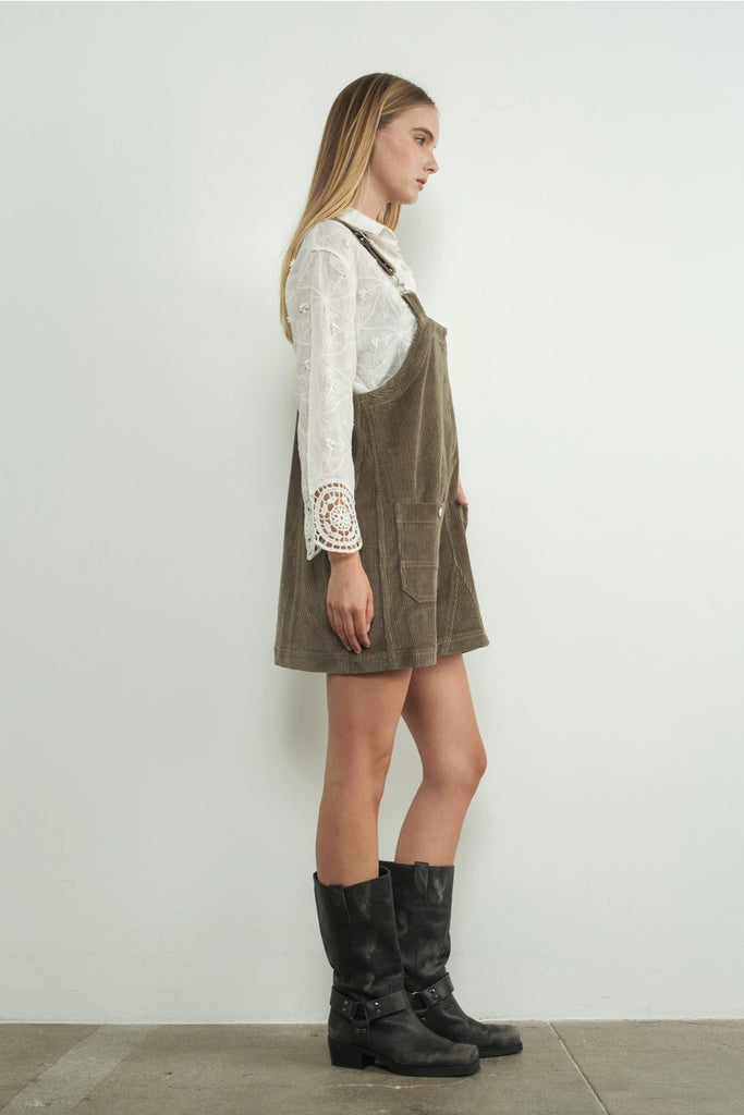 Drew Corduroy Overall Dress