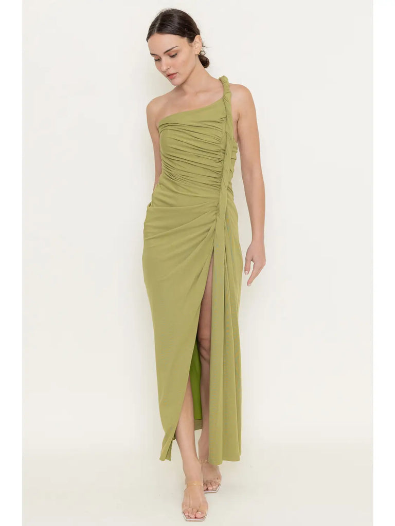 Night Out Twisted Draped Thigh Slit Maxi