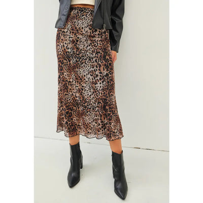 Sabrina Stretchy Leopard Skirt