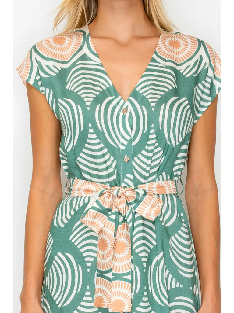 Olive Shell Button Down Dress