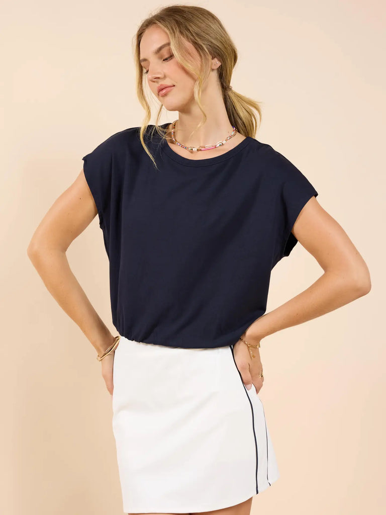 On My Mind Elastic Hem Knit Top
