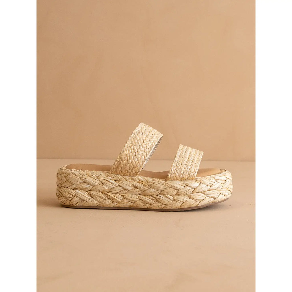 The Marley Natural Double Strap Platform Slid