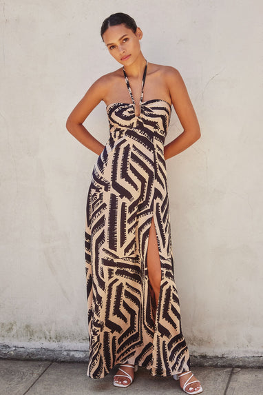 Off Limits Halter Neck Maxi Dress