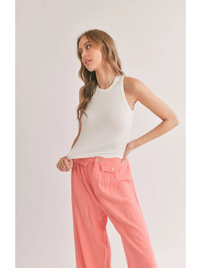 Marshmallow Racerback Crop Tank