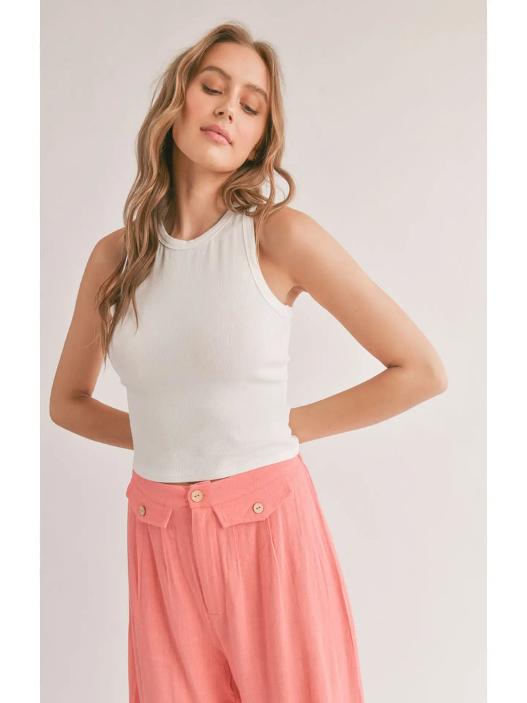Marshmallow Racerback Crop Tank