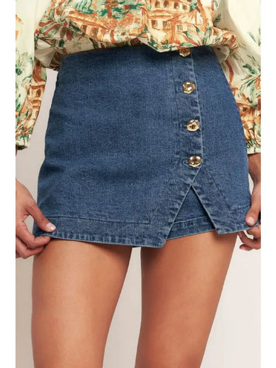 Gia Washed Denim Skort