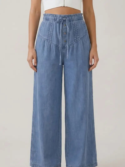 Paris Pleated Denim Pants