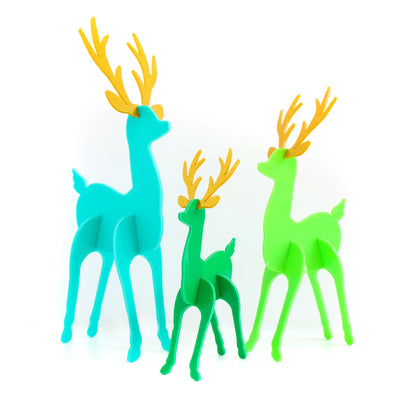 Teal and Green Acrylic Reindeer