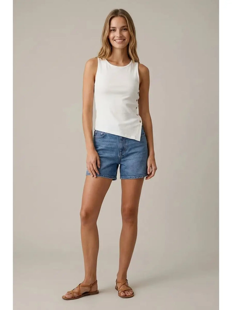 Asymmetrical Boat Neck Tank