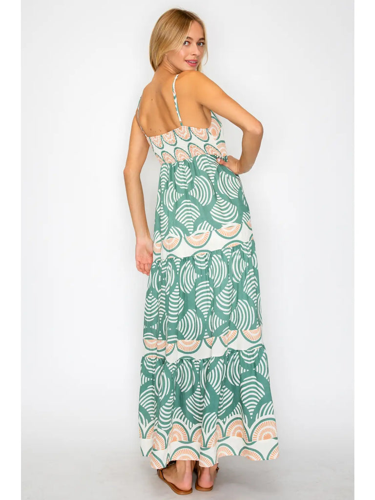 Olive Shell Maxi Dress