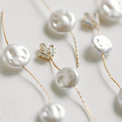 Pearl and Diamond Holiday Statement Drop Earrings