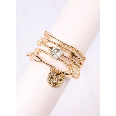 Chrissy Charm Bracelet Set Gold