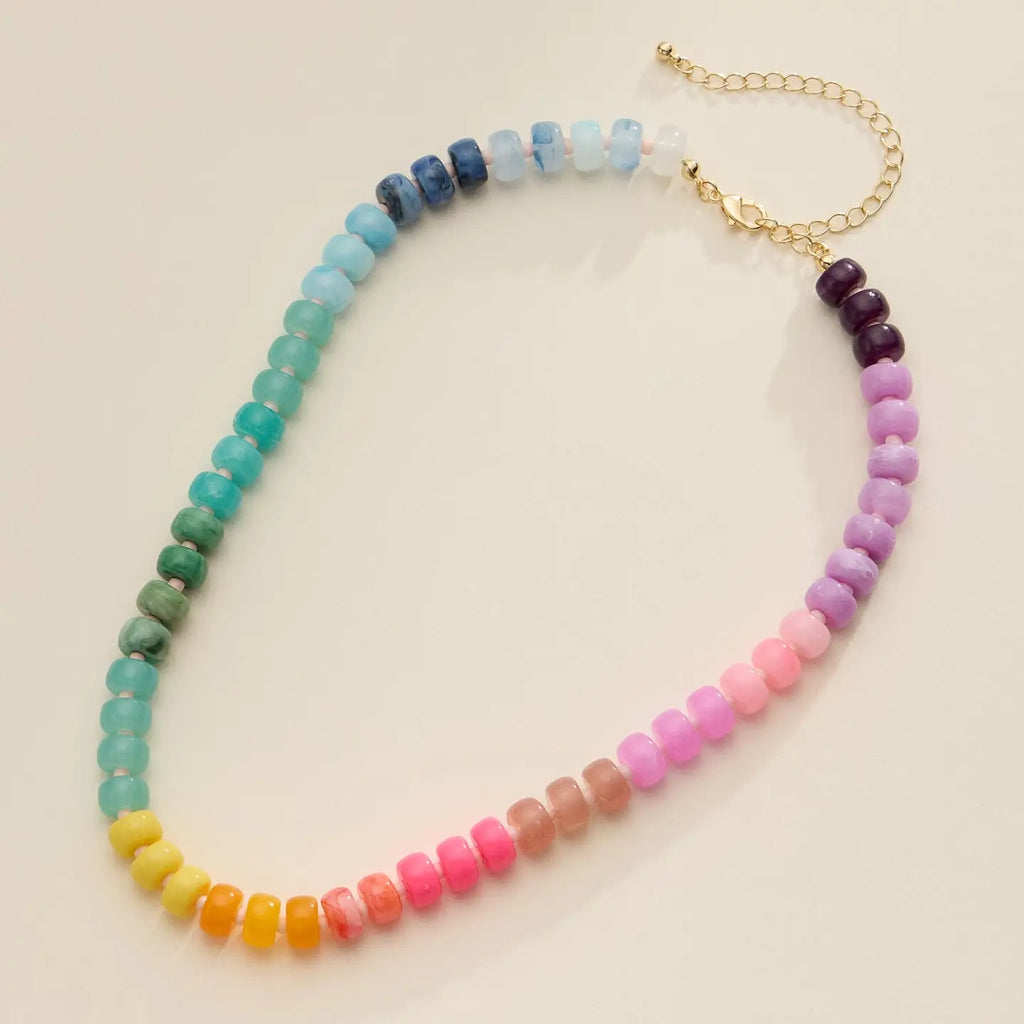 Gradient Color Round Disc Beaded