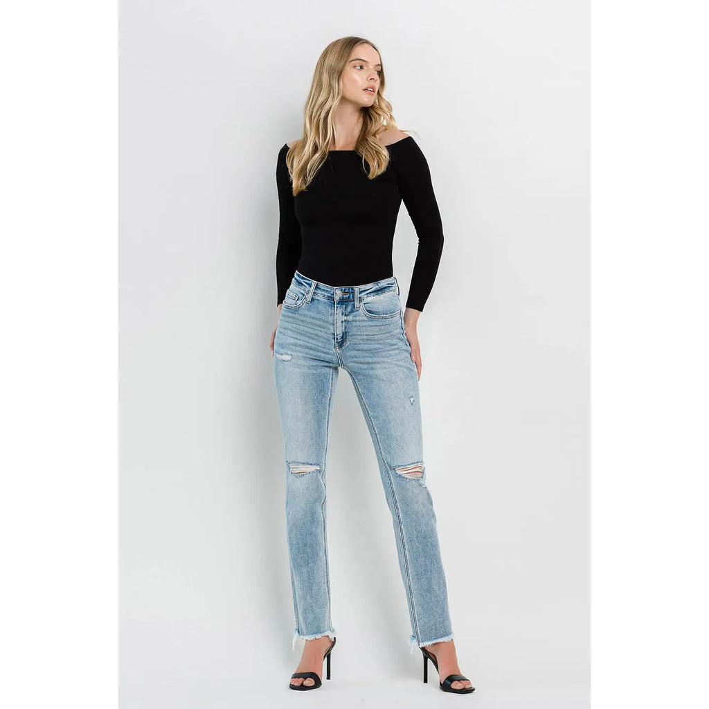 Pamper High Rise Straight Jeans