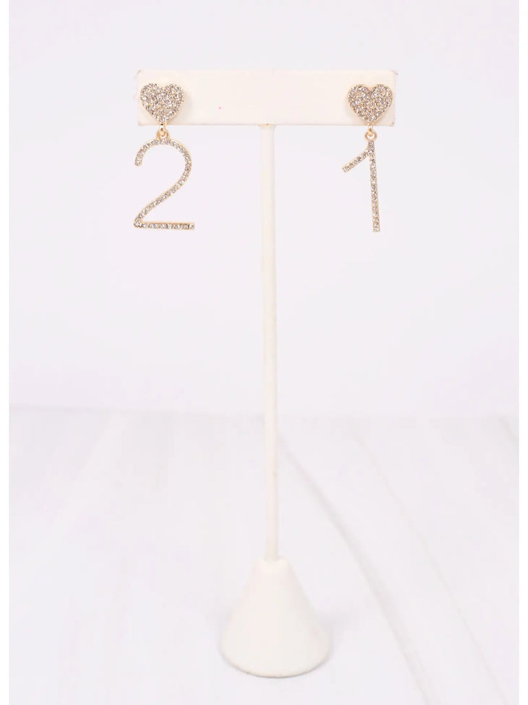21 Drop Earring Gold