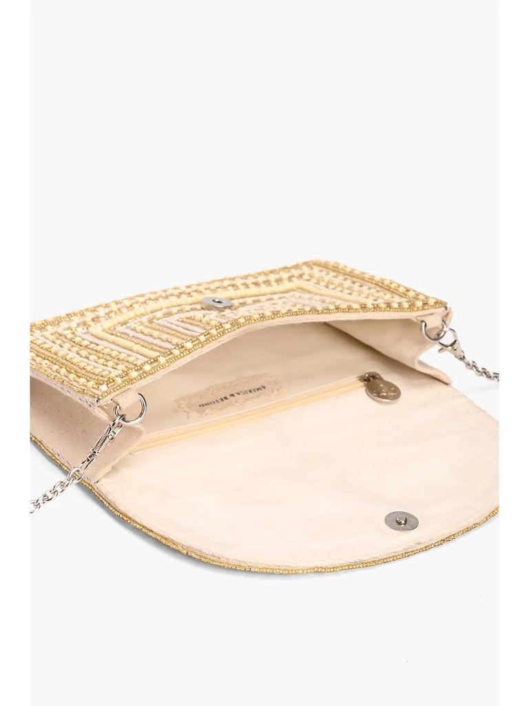 Whisper White Embellished Clutch