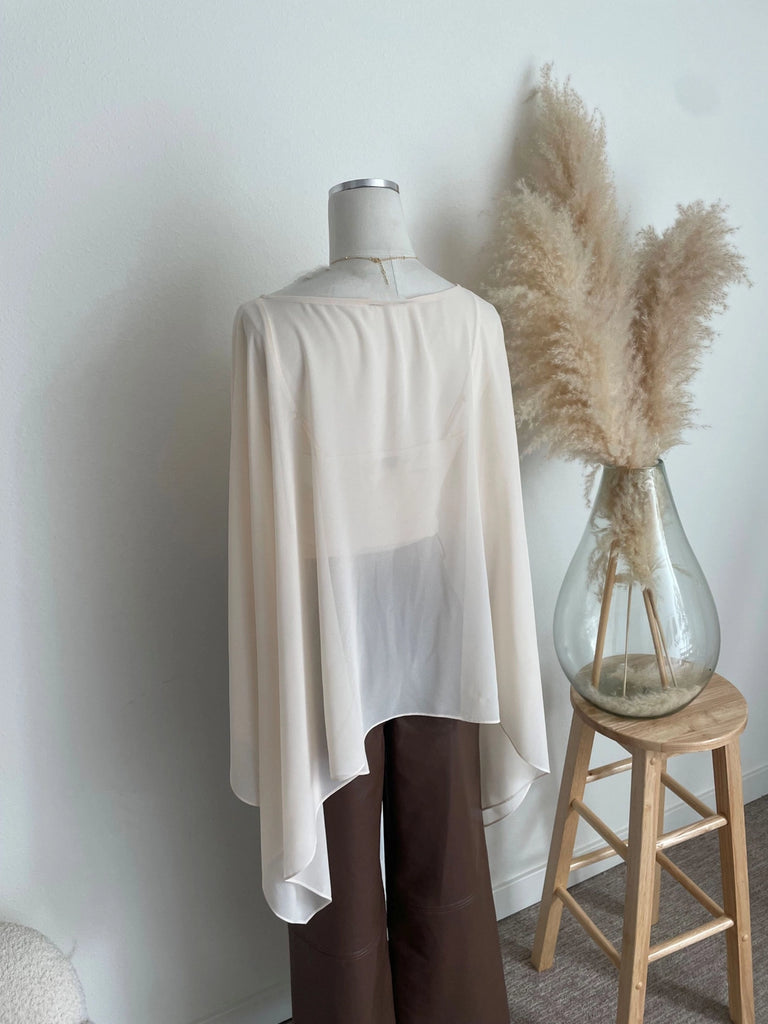 Chiffon Sheer Poncho and Cami Set
