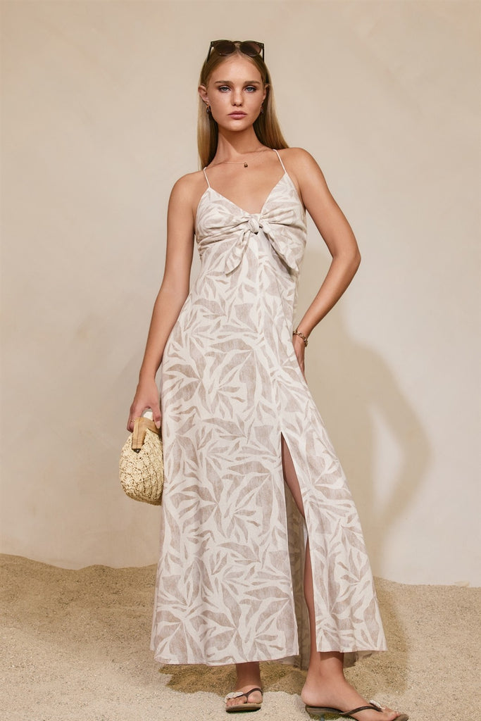 Driftwood Dreams Knot Front Maxi Dress