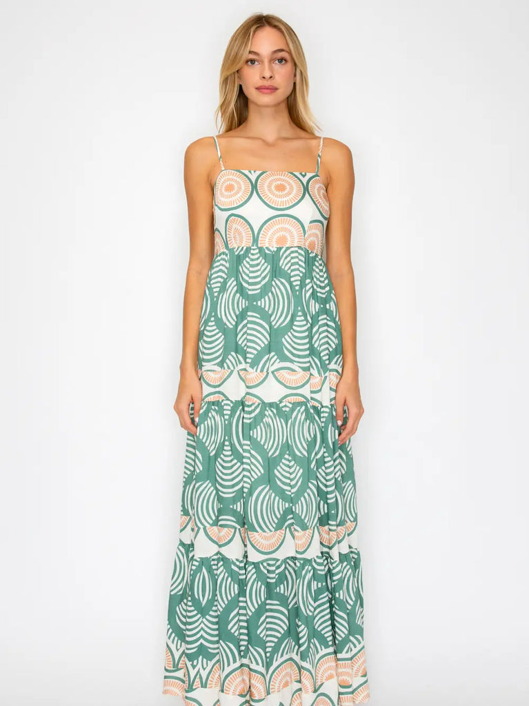 Olive Shell Maxi Dress