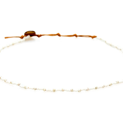 White Sand Beach Seed Bead Necklace