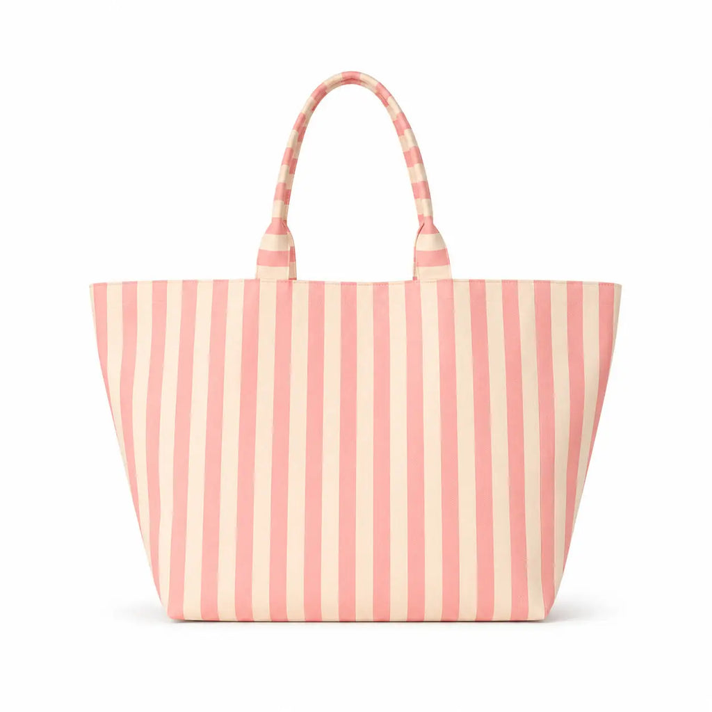 Two-Tone Striped Tote Bag