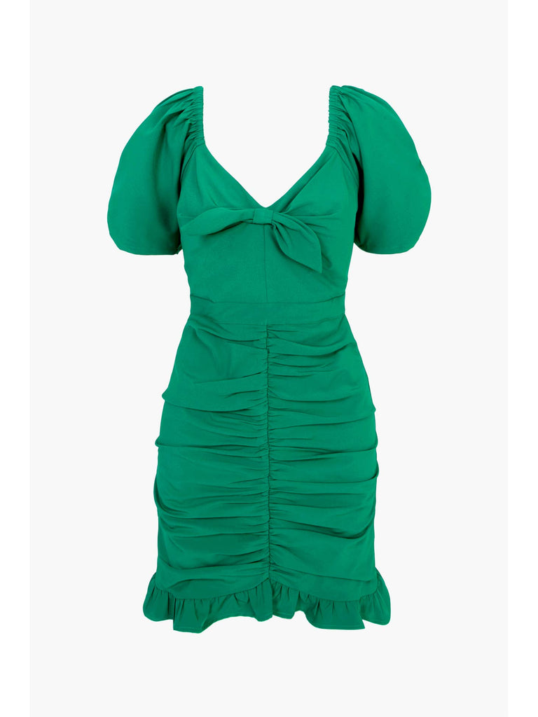 Bowie Ruched Crepe Mini Dress