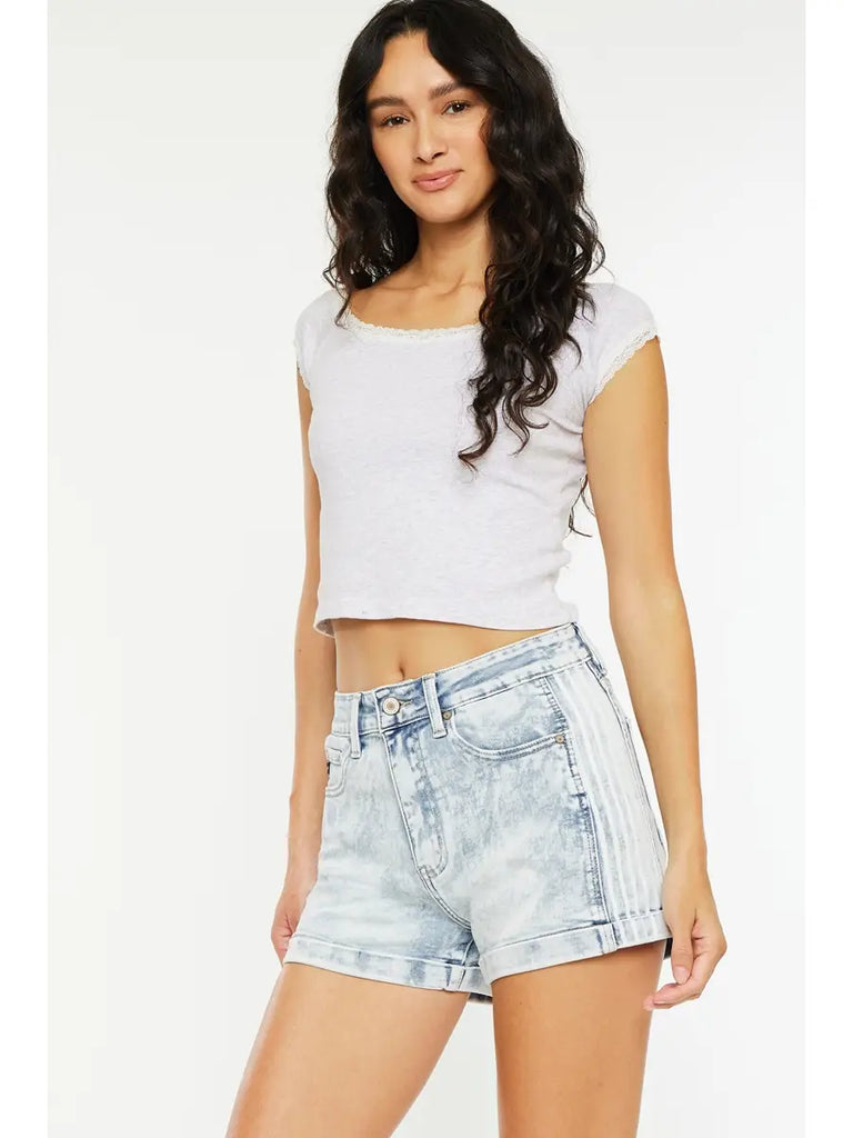 Evelyn Light Wash Denim Shorts