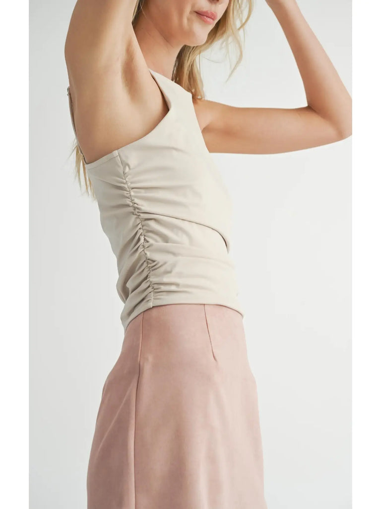 On Point Ruched Knit Tank